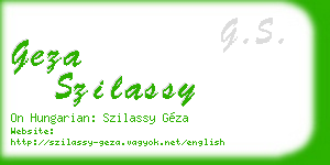 geza szilassy business card
